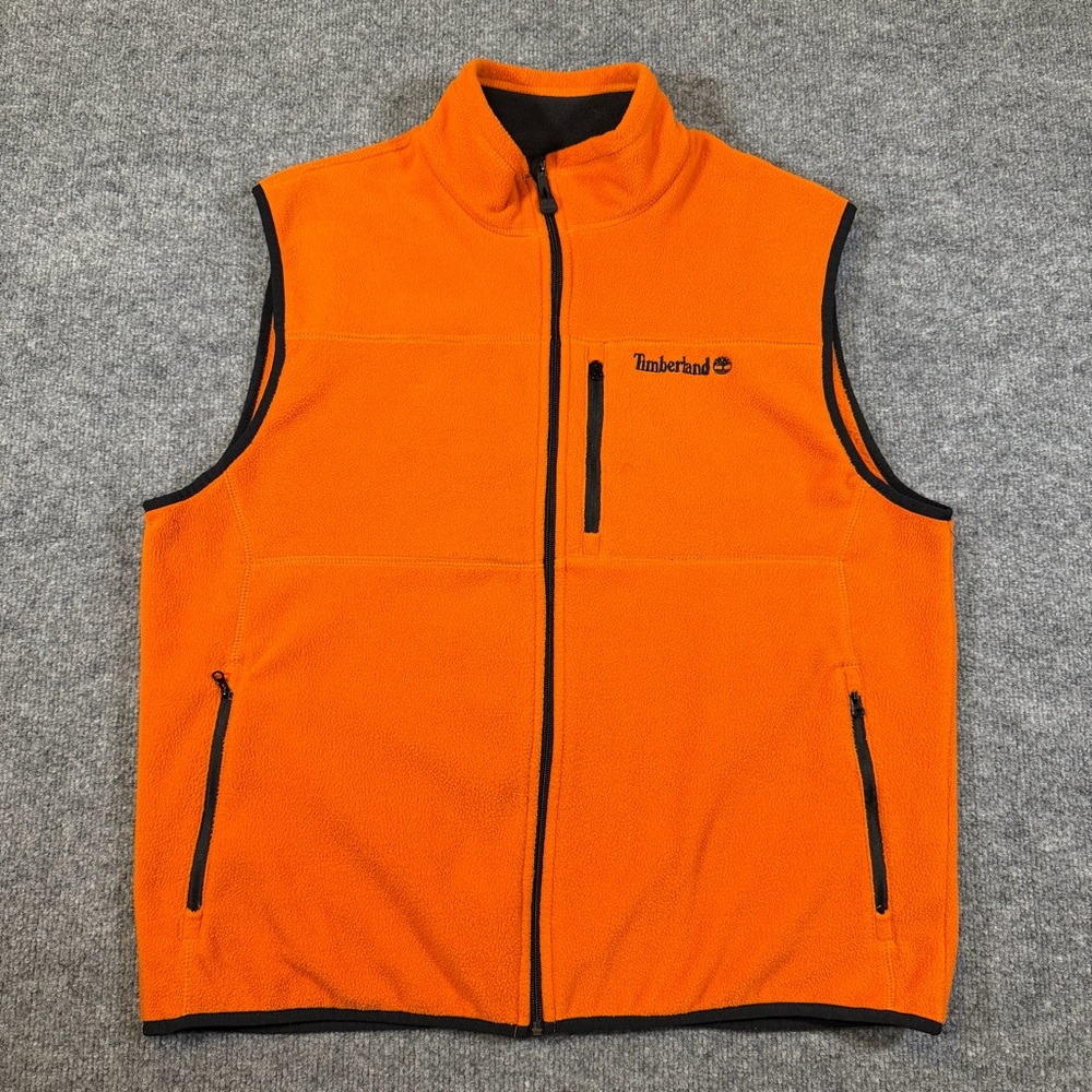 Timberland Orange Fleece‎ Vest Mens L